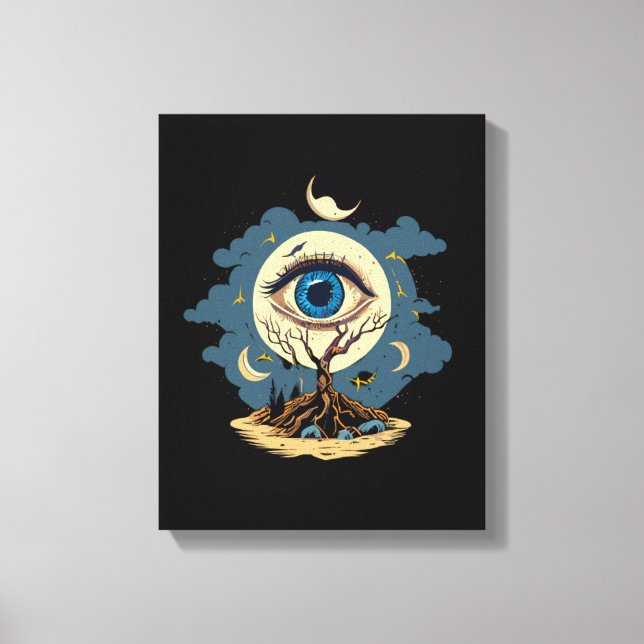 Eye Tree Moon Art Leinwanddruck (Vorderseite)