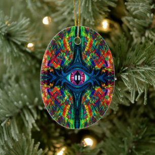 Eye Twisted and Trippy Painting Keramik Ornament