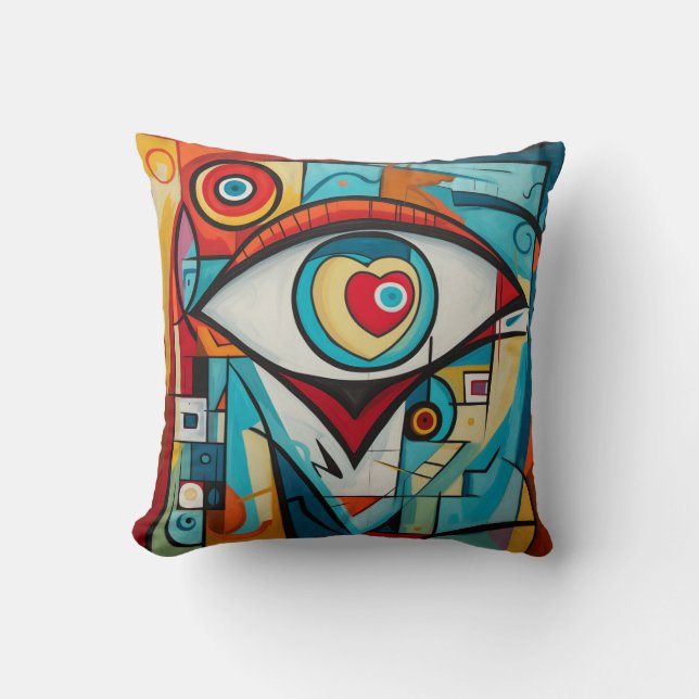 Eye Valentine Liebe Kunst, Dichtung und Musik Kissen (Vorderseite)