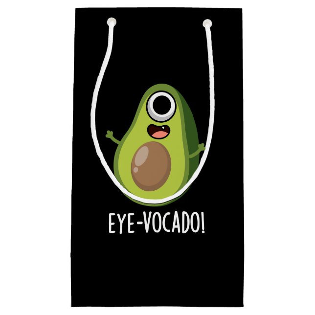 Eye-vocado Funny Avocado Pun Dark BG Kleine Geschenktüte (Vorderseite)