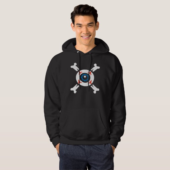 Eyeball-and-Crossbones für dunkle Shirts (Vorne ganz)