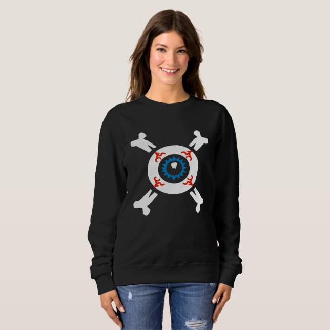 Eyeball-and-Crossbones für dunkle Shirts (Vorne ganz)