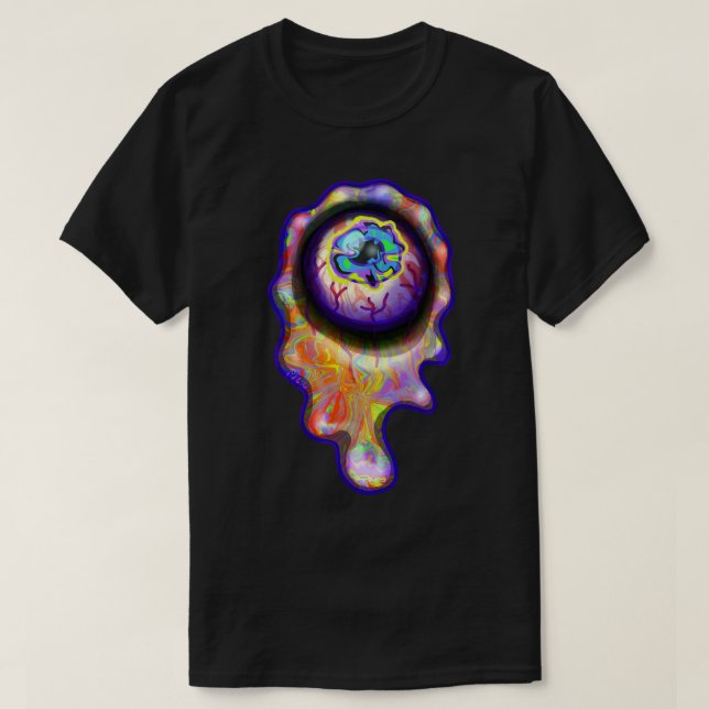 Eyeball Cry Rainbow Tears Graffiti Paint Tropfen T-Shirt (Design vorne)