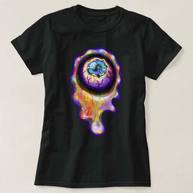 Eyeball Cry Rainbow Tears Graffiti Paint Tropfen T-Shirt (Design vorne)