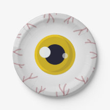 Eyeball Paper Plate Halloween-Party Tableware