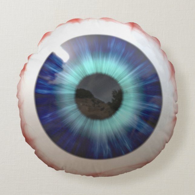 Eyeball Rundes Kissen (Vorderseite)