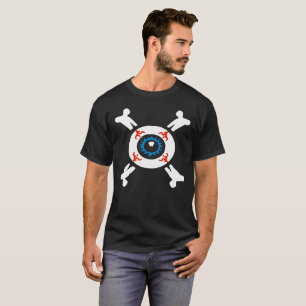 Eyeball-und-Crossbones für dunkle Shirts (blau)