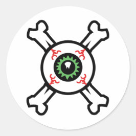 Eyeball und Crossbones für helle Hintergründe Runder Aufkleber