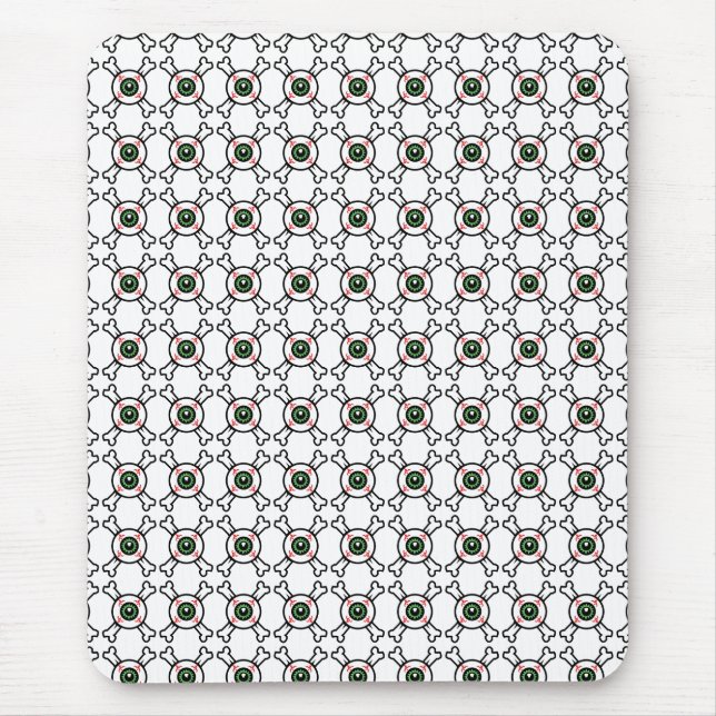 Eyeball und Crossbones (helle Hintergründe) Mousepad (Vorne)