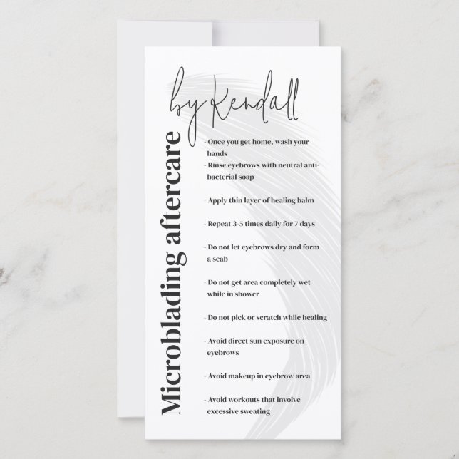 Eyebrow Aftercare Simple White Bold Letters Dankeskarte (Vorderseite)