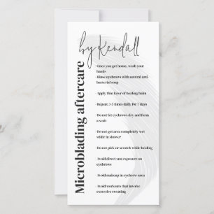 Eyebrow Aftercare Simple White Bold Letters Dankeskarte