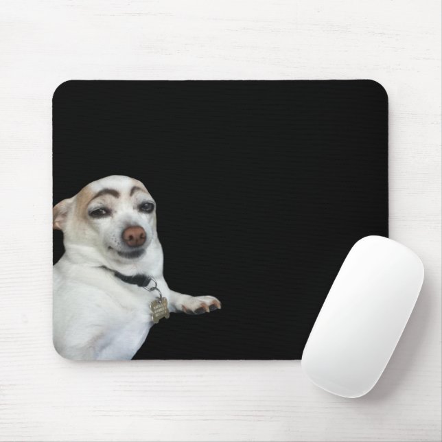 Eyebrow Dog Meme Mouse Pad Mousepad (Mit Mouse)