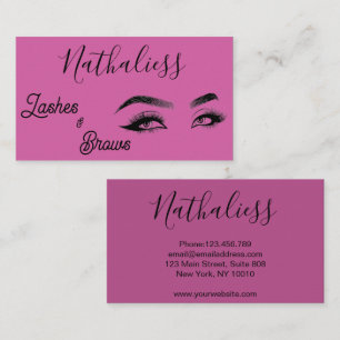 Eyebrow Eyelash Design Lila Elegante Visitenkarte
