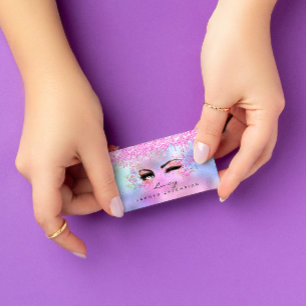 Eyebrow Hair Eyelashes Glitzer Pink Social Visitenkarte