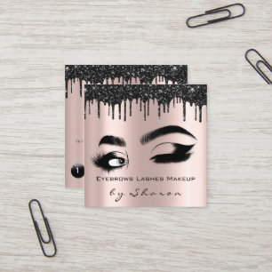 Eyebrow Lash Rose Tropfen 6 Punches QR-Logos Quadratische Visitenkarte