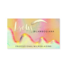 Eyebrow Logo Microblading Gold Holograph QR Code