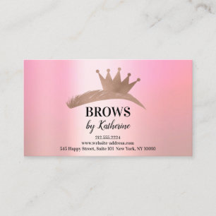 Eyebrow-Micorblade-Logo Aftercare Crown Pink Rose Visitenkarte