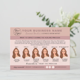 Eyebrow Microblading Aftercare Instructions Card Einladung