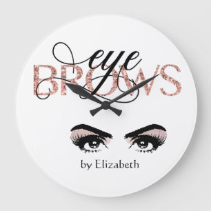 Eyebrow Microblading Tinting Waxing Rose Gold Eyes Große Wanduhr