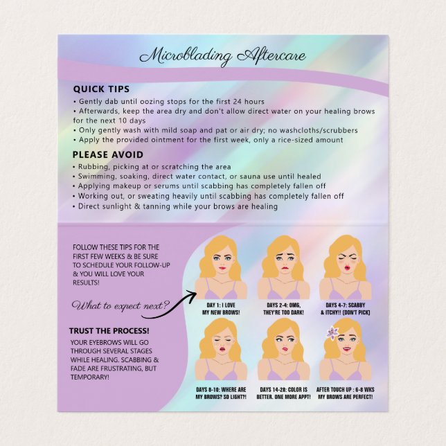 Eyebrow Microblading  Visitenkarten (Innenseite Aufgefaltet)