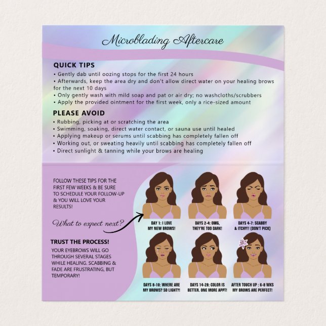 Eyebrow Microblading  Visitenkarten (Innenseite Aufgefaltet)