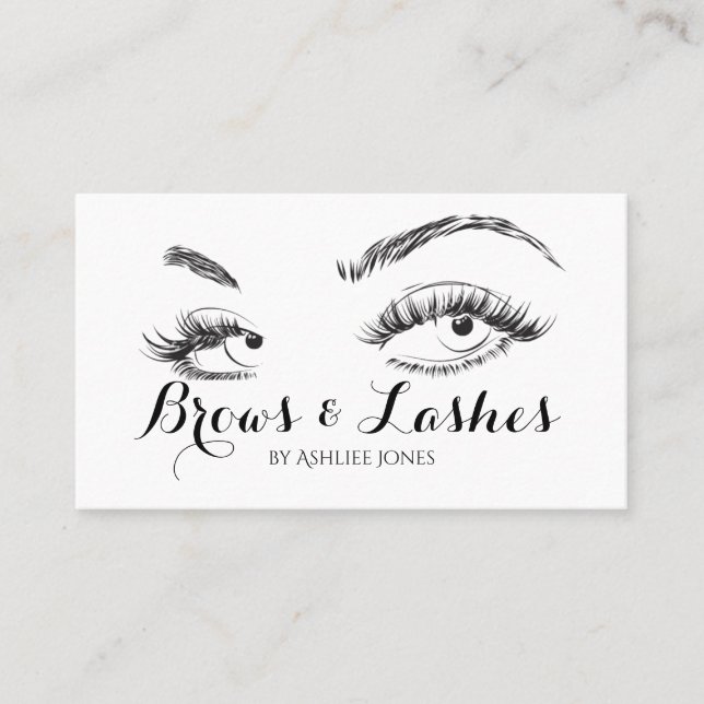Eyebrows & Eyelash Extensions Salon Visitenkarte (Vorderseite)