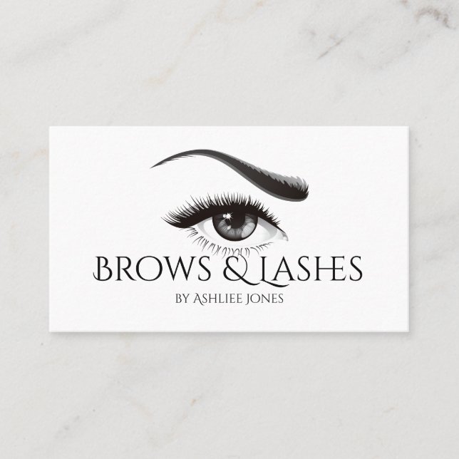 Eyebrows Microblading & Eyelash Extensions Salon Visitenkarte (Vorderseite)