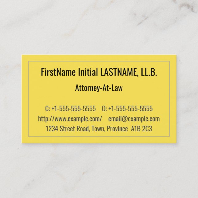 Eyecatching Attorney-at-Law Business Card Visitenkarte (Vorderseite)