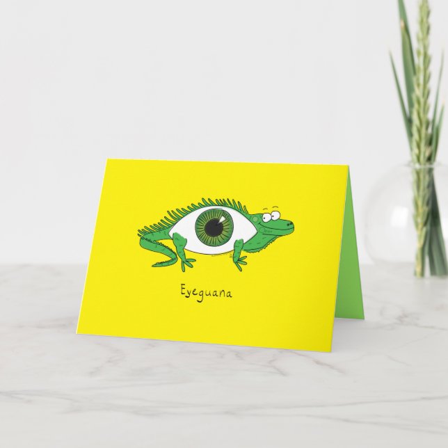 Eyeguana - Eyeball Iguana Reptile Grußkarte Karte (Vorderseite)