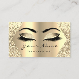 Eyelash Brow Influenza, Goldener Glitzer Makeup K Visitenkarte