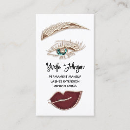 Eyelash Brow Makeup Logo QR Lip Rose Weiß Visitenkarte