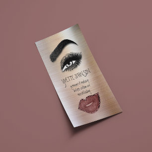 Eyelash Brow Makeup Logo QRCode Lip Rose Skin Visitenkarte