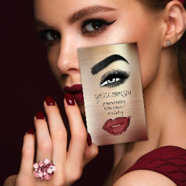 Eyelash Brow Makeup Logo QRCode Lip Rose Smoky Visitenkarte