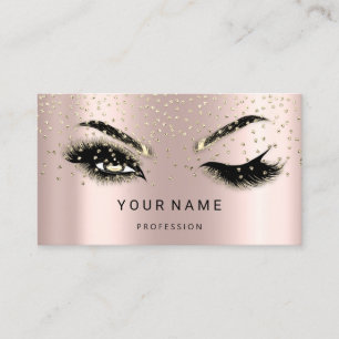 Eyelash Brows Microblade. QR CODE Logo Confetti Visitenkarte