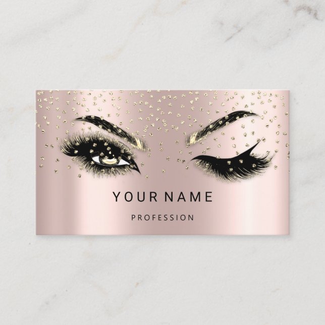 Eyelash Brows Microblade. QR CODE Logo Confetti Visitenkarte (Vorderseite)