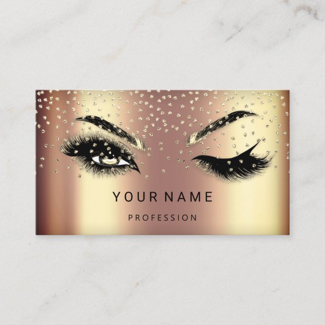 Eyelash Brows Microblade. QR-CODE-Logo-Imitate Gol Visitenkarte (Vorderseite)