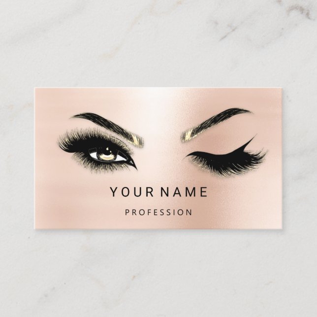Eyelash Brows Microblade. QR-CODE-Logo-Rose Visitenkarte (Vorderseite)