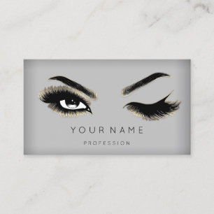 Eyelash Brows Microblading QRCODE Logo Gold Modern Visitenkarte