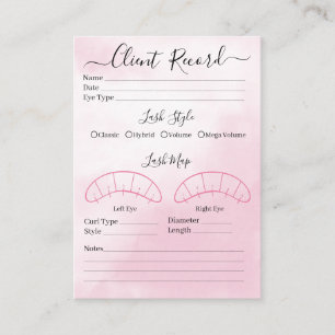 Eyelash-Client-Record Form Business Card Visitenkarte