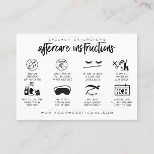 Eyelash Extension Aftercare Instructions Lash Logo Visitenkarte