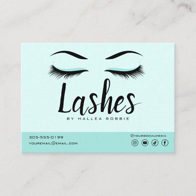 Eyelash Extension Aftercare Instructions Lash Logo Visitenkarte (Vorderseite)