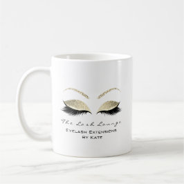 Eyelash Extension Beauty Studio Gold Glitzer Glam Tasse