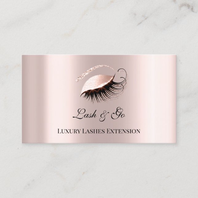 Eyelash Extension Brows Makeup Artist Luxury Rose Visitenkarte (Vorderseite)