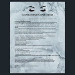 EYELASH EXTENSION CONSENT FORM FLYER<br><div class="desc">Eyelash Extensions Consent Formulare sind perfekt für Ihr Lash Extension Geschäft. Dieses moderne und ausgeklügelte Consensus-Design zeichnet sich durch eine glamouröse, minimalistische Illustration der Wimpern einer Frau mit rosegold eyhadow, einen Titel und einen Block aus, in dem Sie alle Einzelheiten Ihrer Einwilligung in einen luxuriösen und eleganten, blauen Marmorboden einfügen...</div>
