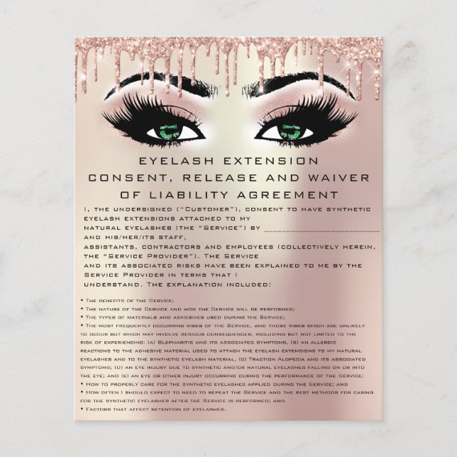 EYELASH EXTENSION CONSENT, RELEASE AND WAIVEAU Tro Flyer (Vorne)