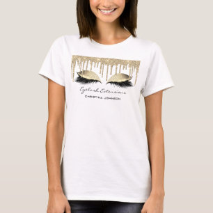 Eyelash Extension Funkelnd Sepia Gold Branding T-Shirt