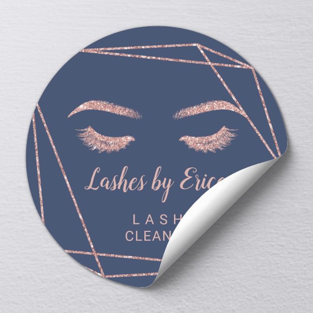 Eyelash Extension Lash Cleaner Geometrische Rose G Quadratischer Aufkleber (Von Creator hochgeladen)