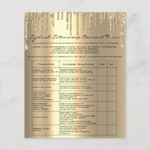 Eyelash Extension Liability Waiver Agreement Gold Flyer