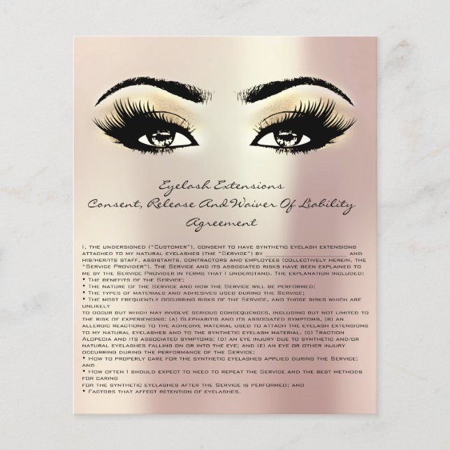 Eyelash Extension Liability Waiver Eyes Rose Flyer (Vorne)