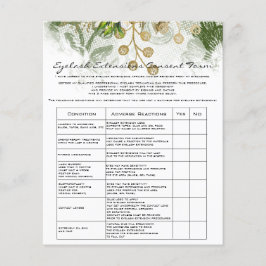 Eyelash Extension Liability Waiver Gold Floral Lux Flyer